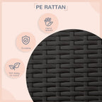 PawHut Wicker Dog House Outdoor with Canopy, Rattan Dog Bed with Water-Resistant Cushion, Raised Dog Bed for Small, Medium Dogs up to 66 lbs, 19.75" in Length, Brown Wicker, Gray Cushion