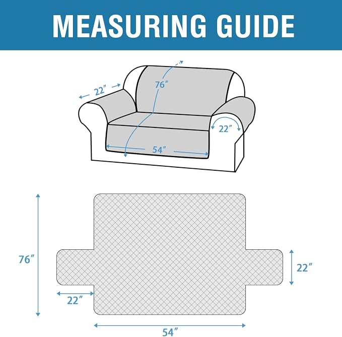 H.VERSAILTEX Loveseat Covers for 2 Cushion Couch Sofa Cover for Dogs 100% Waterproof Furniture Protector Cover with Elastic Straps for Pet Cat(Loveseat, Brown)