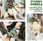 PUPTECK Dog Lift Harness for Medium Large Sized Dog, Rehabilitation Sling for Hind Leg Support, Multifunctional Mobility Assistance Harness for Old, Disabled, Joint Injuries, Paralysis Dogs, Green M
