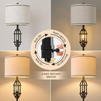 62.5" Floor Lamp for Living Room Industrial Black Standing Tall Lamps for Bedroom Mid Century Modern Corner Floor Lamps for Office Nursery Reading Light Room Lamp, Bulbs Included