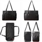 Fashion Dog Purse Pet Carrier Leather Bag for Small Dogs Cats Puppy, Portable Tote Bag Airline Approved Soft-Sided Carriers (Black)