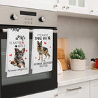 German Shepherd Gifts Kitchen Towels Set of 2, Funny Dog Hand Towels for Bathroom Kitchen Decor, German Shepherd Gifts for Women Dog Lovers, Gift forDog Mom Dishcloths Dish Towel 16X24 Inches
