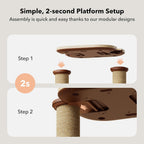 PETLIBRO Infinity Cat Tree Tower for Indoor Cats, Modular Design with Cat Bed, Toy, Felt Pads, Sisal Scratching Posts, 2-Second Setup, Sturdy Multi-Level Activity Center Cat Condo for Any Room