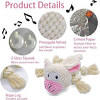 AIMETING Dog Toys, Durable Dog Chew Toys, Dog Squeak Toy with Fun Crinkle Paper, Plush Toys Suitable for Small, Medium, Large Dogs (Sheep)