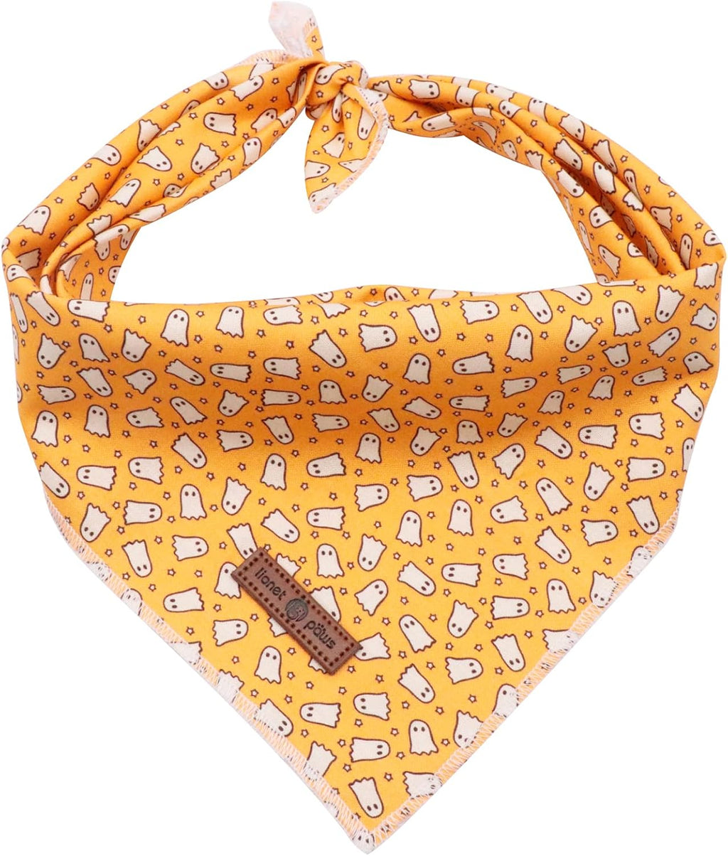 Lionet Paws Halloween Dog Bandana,Fabric Dogs Kerchief for Small Medium Large Dogs,Dog Cotton Triangle Bibs Scarf for Girl Boy