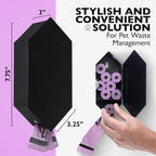 Dog Poop Bag Dispenser, Stainless-Steel and Powdercoated Black with Magnetic Door Latch, Indoor and Outdoor Rated, (Holds 8-9 Rolls-Not Included), 7.75" x 3.25", Black
