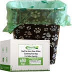 T-shirt Biodegradable Green Plastic Bag (600 ct.) Small Can Liners Thank You Grocery Shooping Size Doggy Poop Bags Compatible with Arm & Hammer Swivel Bin & Rake pooper scooper Multipurpose Bags