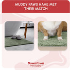 My Doggy Place Microfiber Dog Mat for Muddy Paws, 31" x 20" Sage - Absorbent and Quick-Drying Dog Paw Cleaning Mat, Washer and Dryer Safe - Non-Slip Rubber Backed Dog Floor Mat, Medium