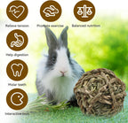 Rabbit Timothy Grass Ball 6 Pcs,Natural Bunny Grass Ball Timothy Hand Woven Chew Toys Small Animals Teeth Grinding Suitable for Hamster Guinea Pig Squirrel Totoro Gerbils
