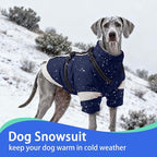 MIGOHI Dog Coat with Harness Built in, 2-in-1 Windproof Dog Winter Coat, Thermal Reflective Jacket with Back Zipper for Large Dogs Cold Weather, Labrador Retriever, Navy Blue, 2XL