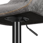 Yaheetech Bar Stools Set of 4, PU Leather Swivel Counter Height Barstools, Adjustable Bar Chairs with Backrest and Footrest, Kitchen Island Stool for Home Kitchen, Grey