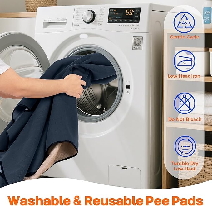 Sunsleek 72"x72" Washable Pee Pads for Dogs Extra Large Non-Slip Puppy Pads | Reusable Waterproof Pet Training Mats, Super Absorbent, for Quick-Dry Whelping Pads & Incontinence for Playpen, Crate, Floor