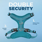 Voyager Step-in Pet Harness - All Weather Mesh, Adjustable Step in Harness for Cats and Dogs by Best Pet Supplies - Turquoise, L