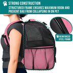 PetAmi Dog Backpack Carrier for Small Large Cat, Pet, Puppy, Ventilated Pet Hiking Backpack Travel Bag, Airline Approved Cat Backpack Carrier, Camping Biking Dog Bag Up to 18lbs Pet, Pink
