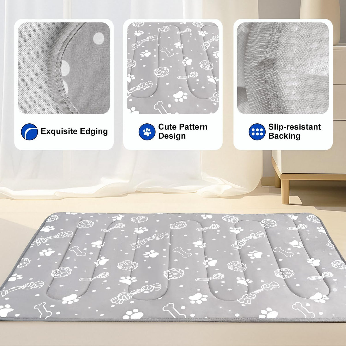 MH MYLUNE HOME Upgrade Cooling Mat for Pets, 44”x32” Arc-Chill Fiber Reinforced Padding, Heat-Absorbing Color-Changing Pet Pad, Foldable/Washable Summer Bed