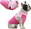 Idepet Dog Fleece Vest Sweater Zip Up Warm Pullover Dogs Jacket with D-Ring Leash Winter Cold Weater Coat Pet Sweatershirt Clothes Hoodie for Small Medium Dogs Boy Girl (Pink/Rose Red, M)