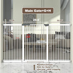 41" Extra Tall and Wide Baby Gate, 72.3-74" Wide Pet Cat Gate for Doorway, Extra Wide Pressure Mounted Child Door with Expansion Kit, Metal Safe Gate, Tall Dog Gate, White