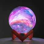 BRIGHTWORLD Moon Lamp Galaxy Lamp 5.9 inch 16 Colors LED 3D Moon Light, Remote & Touch Control Moon Night Light Christmas Gifts for Girls Boys Kids Women Birthday（Wooden Base）