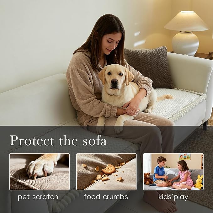 Couch Covers for 3 Cushion Couch Sofa Pet Friendly,Non-Slip Sofa Cover Washable