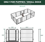 FXW Homeplus Unleashed Indoor Dog Playpen - Stress-Free and Safe Play, Heavy Duty 24 Inch 12 Wire Panels Dog Pen for Puppy and Small Dogs, Black│Patented