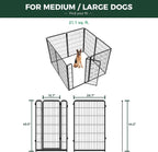 FXW Homeplus Unleashed Indoor Dog Playpen - Stress-Free and Safe Play, Heavy Duty 45 Inch 8 Wire Panels Dog Pen for Large Dogs, Black│Patented