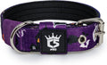 TSPRO Tactical Dog Collar 1.25 Inch Wide Thick Dog Collars with Heavy Duty Metal Buckle, Durable, Strong, Adjustable for Small Dogs (Halloween Purple S)