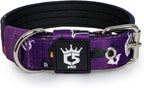 TSPRO Tactical Dog Collar 1.25 Inch Wide Thick Dog Collars with Heavy Duty Metal Buckle, Durable, Strong, Adjustable for Small Dogs (Halloween Purple S)
