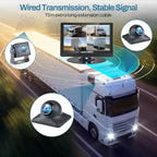 1080P Backup Camera for Truck, 7" IPS Touchscreen Monitor Front and Rear View Dual Cameras, IP69 Waterproof, IR Night Vision for Truck, Trailer, Camper, Included 32GB Card