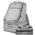 Car Seat Travel Bag,Padded Car Seats Backpack with Steel Cable Handle and Reflective Stripes, Large Durable Carseat Carrier Bag,Airport Gate Check Bag,Infant Seat Travel Bag with Shoulder Strap,Grey