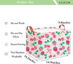 CLOCOR Rectangular Storage Basket Empty,Gift Basket,Waterproof Storage Bin with Handles,Room Decor(Sweet Strawberry)