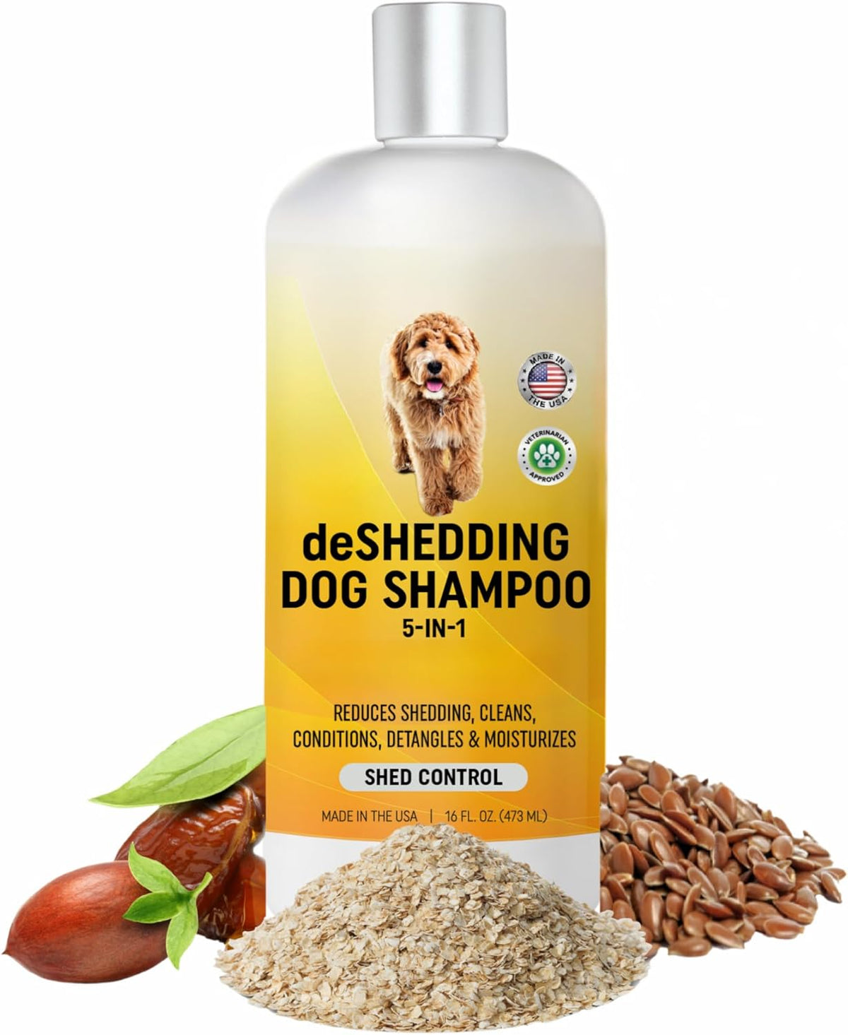 Dog Deshedding Shampoo | Made in USA | Eco-Friendly Ingredients | Shampoo for Shedding & Long Haired Dogs, Safe for Sensitive Skin & Allergies | 16 OZ [We Love Doodles]