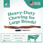 BARK'N BIG Thick 12 Inch Odor Free Bully Sticks for Large Dogs Made in USA - Single Ingredient Dog Chew - Premium Pizzle Sticks - Beef Pizzles for Large Breeds - 5 Count