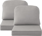 Outdoor Sunbrella Cushions for Patio Furniture Set of 2, 24"x24" Water Repellent Chair Cushions Removable Seat Bottom & Back Cushion Covers for Chair, Sofa, Couch, Specrtum Pebble