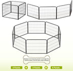BestPet | Dog Playpen Extender | 24 Inch, 4 Panels | Heavy Duty Metal Pet Exercise Pen | Indoor Outdoor Fence Panels | Rust-Resistant, Removable, Tool-Free Setup | Anti-Skid, Expandable Design