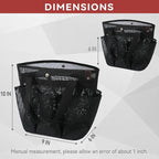 Mesh Horse Grooming Tote Bag Breathable Waterproof, 6 Pockets Horse Grooming Kit Tool Bags, Horse Cleaning Caddy Box for Cleaning Supplies, Pet Grooming Organizer for Horse Dog Goats, Black