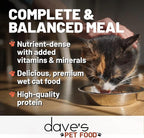 Dave's Pet Food Grain Free Wet Cat Food Pate (Beef & Chicken), Made in USA Naturally Healthy Canned, 12.5 oz Cans (12 Pack)