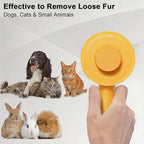 Self-Cleaning Pet Brush - Deep Massage Deshedding Comb with Resin Protective Tips, Curved Teeth, One-Button Hair Release - Washable, for Shedding & Long-Haired Dogs Cats