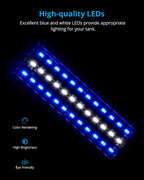 NICREW Marine Clip on Aquarium Light, Saltwater Fish Tank Light for Coral Reef Tanks with LCD Timer, 2 Lighting Modes