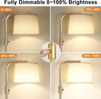 Ambimall Fully Dimmable Floor Lamp - Floor Lamps 9W LED Light Bulbs, Standing Lamps for Living Room, Modern Standing Light Tall Lamp for Bedroom (Gold and White)