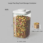3-5 Lbs Dog-Cat Pop Treat - Airtight Jar - Pet Food Storage Container for Kibble & Treats, 2pcs 4L/4.2qt with 130ml/0.14qt Half Scoop Stackable Pop Lid Plastic Container with Lid