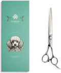 8” Dog Grooming Scissors – VG10 Japanese Steel Professional Pet Thinning Shears for Cats & Dogs | Clean Cut & Precise Trimming | Lightweight, Ergonomic, Handcrafted | Thinning Rate 50% | K9 Shears