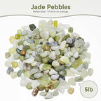 Pulovin 5LB Succulent and Cactus Pebbles, 1/5 Inch Jade Pebbles for Indoor Plants, Decorative Gravel for Vases, Bamboo, Succulent, Terrarium, Crafts, Cactus