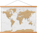 FALAMON Magnetic Poster Hanger Frame, 44x18 44x26 44x34 Teak Wood Magnet Poster Frame for Posters, Prints, Photos, Pictures, Maps, Scrolls, and Canvas Artwork