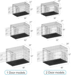 PetsTuff GREAT CRATES 48” XX-Large Dog Crate - Heavy-Duty Dog Kennel With Divider Panel For Pets 90-110lbs - Durable Leaf-Proof Tray - Foldable, Carry Handle & Wheels For Easy Moving - 2 Door Dog Cage