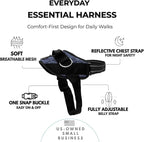 ShawnCo Essential Dog Harness, No-Pull Pet Vest (Dark Camo,XS) | 3 Leash Clips, Easy On, No-Choke, Reflective, Adjustable Fit, Padded Comfort, Control Handle, For Small, Medium & Large Dogs