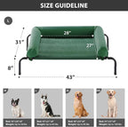 RRPETHOME Large Elevated Cooling Dog Bed, Raised Dog Cot Beds for Large Dogs, Elevated Outdoor Pet Cot, Chew Proof Portable Cooling Pet Cot with Skid-Resistant Feet and Breathable Mesh