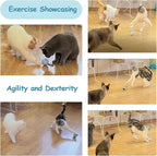 Migipaws Interactive Cat Ball Toy Set, Fun Tracker, Automatic Rolling Chase Ball with Fluffy Tail, A Small Mice, Rechargeable (White)