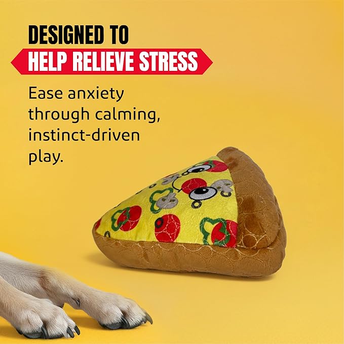 Bite Force -Durable & Strong Dog Toy Pizza Slice with Squeaker, Kevlar-Reinforced for Aggressive Chewers for Small Medium Large Dogs - Green.