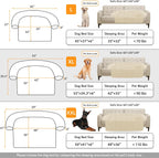 Calming Dog Bed Fluffy Plush Dog Mat for Furniture Protector with Removable Washable Cover for Large Medium Small Dogs and Cats (Extra Large (53x39.3x6), Beige)