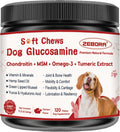 Glucosamine for Dogs, Joint Supplement for Dogs with Chondroitin, MSM, Omega-3, Turmeric and Vitamins for Pain Relief, Dog Joint Supplement with Calcium and Phosphorus for Bone Health, 120 Soft Chews